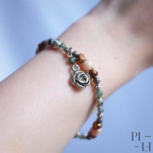 bracelet natural pink aventurine agate